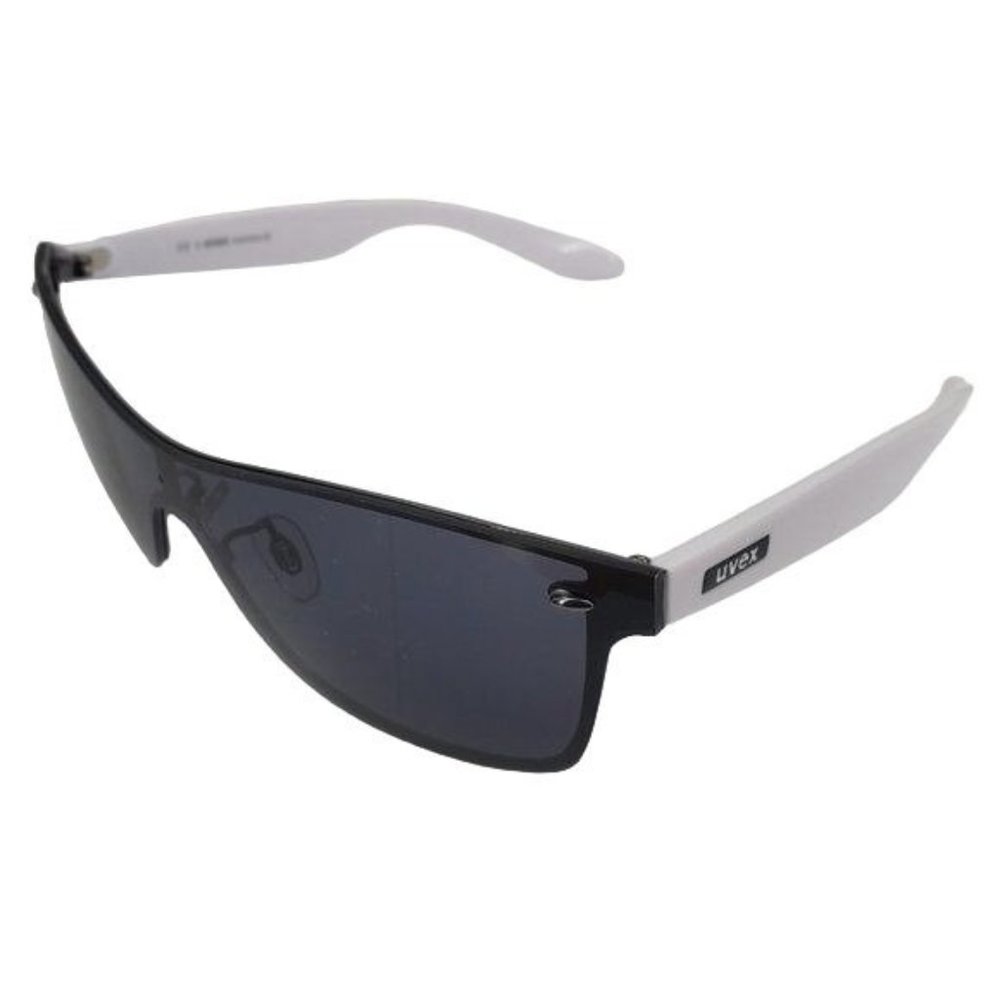 Uvex Sport Polarized Sunglasses Oversize 22 White Frame Smoke Lens Nwt